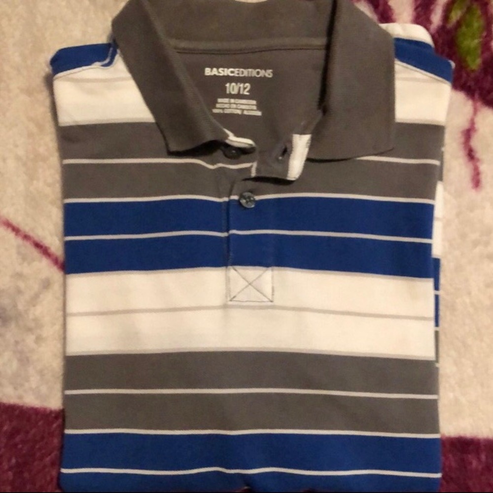 Striped Boys Short Sleeve Polo